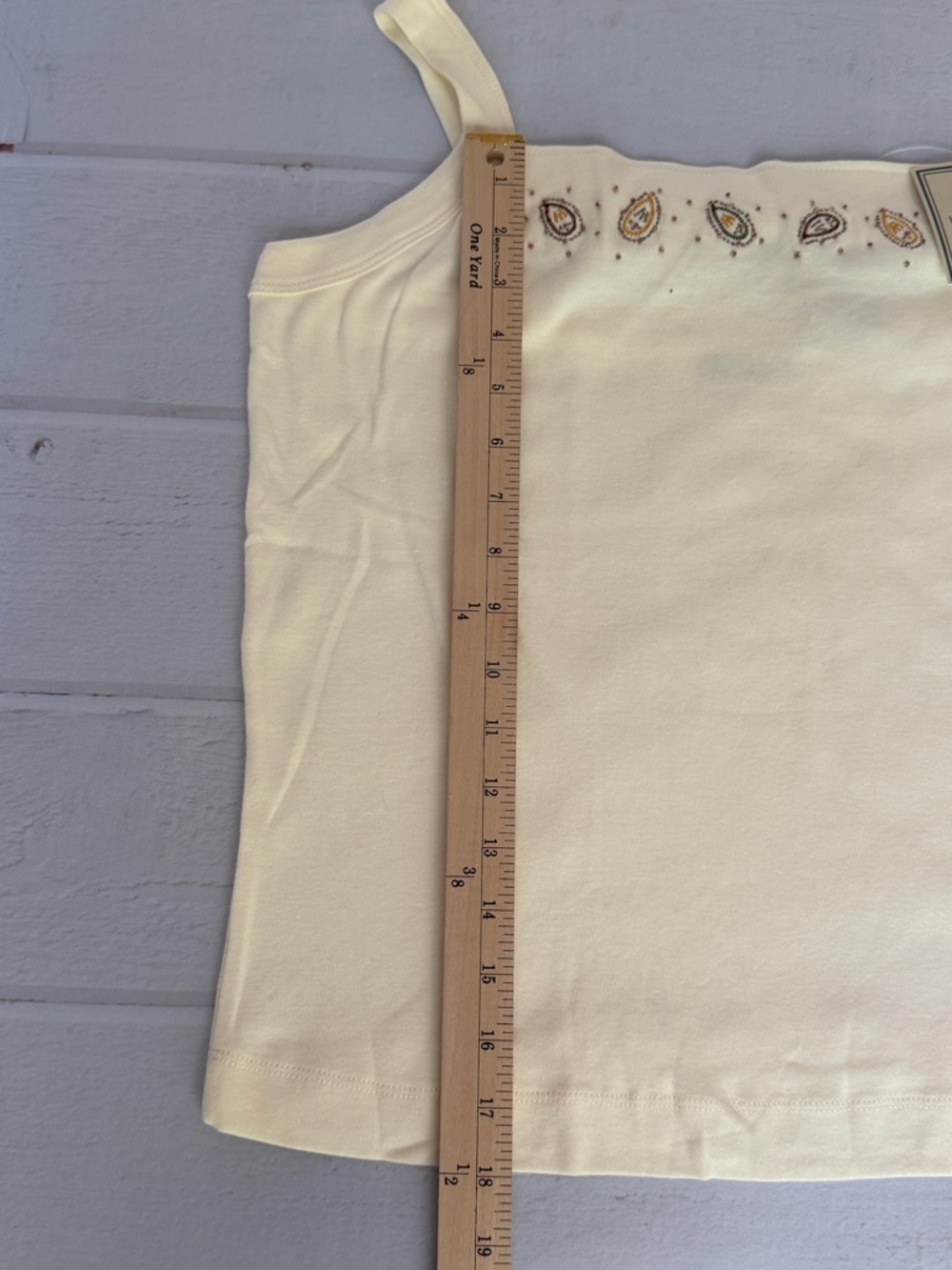 White Stag Embroidered Paisley Tank Top XL 16/18 NWT Cream Cotton - Picture 4 of 8